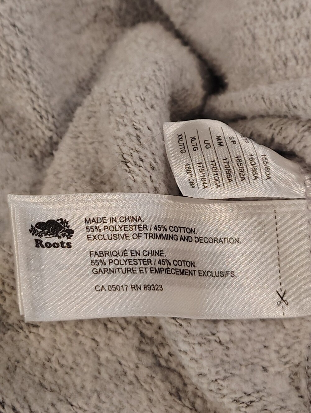 Roots Gray Crewneck Hoodie with Beaver Logo - Picture 10 of 13